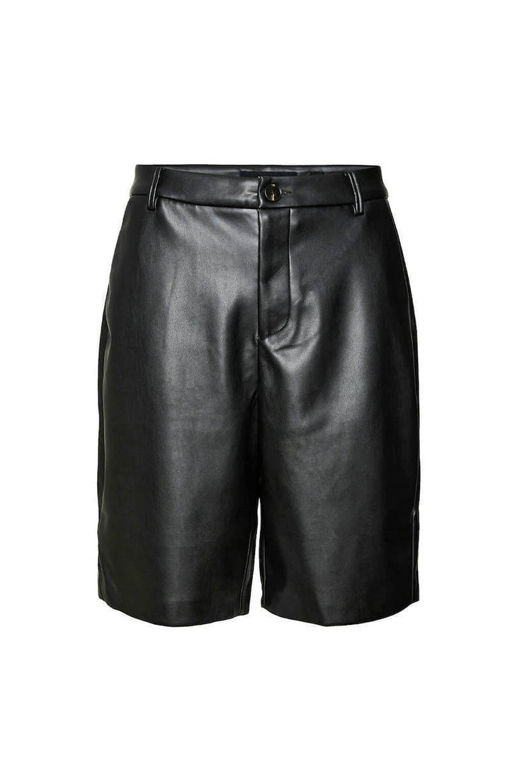 VERO MODA fekete műbőr nadrág