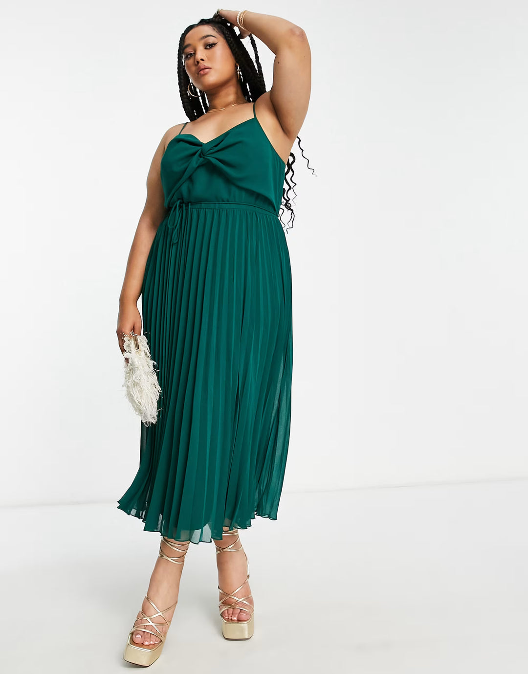 Rochie midi ASOS, verde