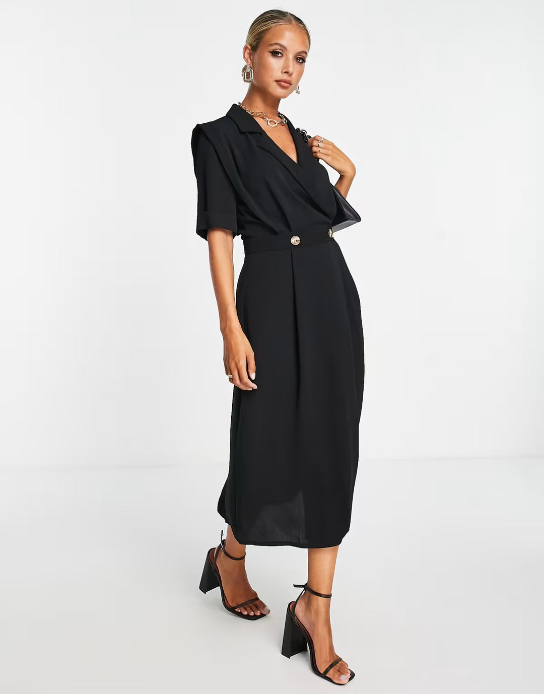 Rochie midi ASOS, negru