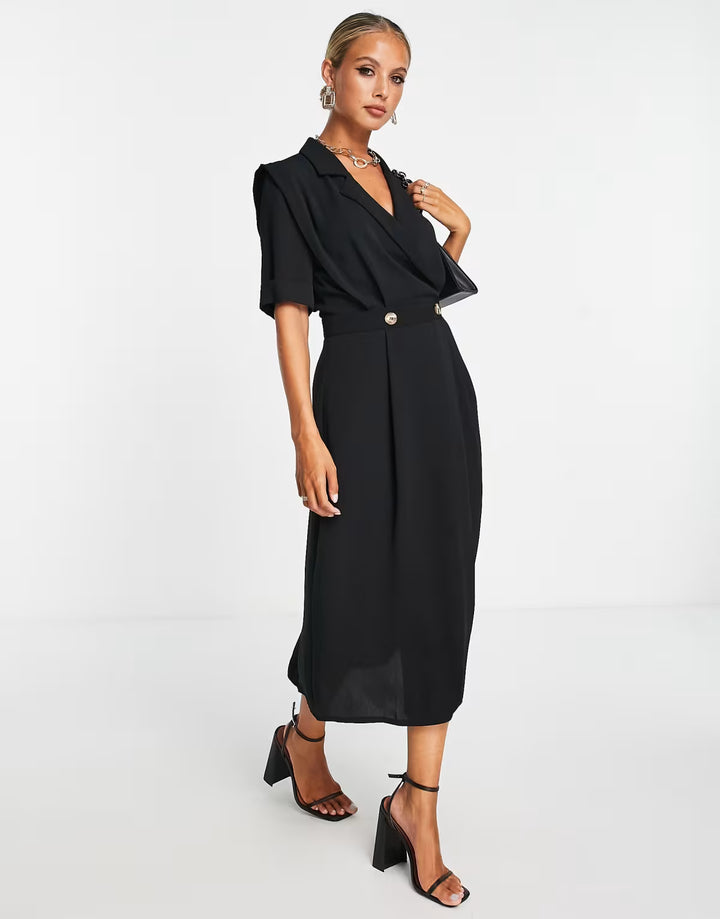 Rochie midi ASOS, negru