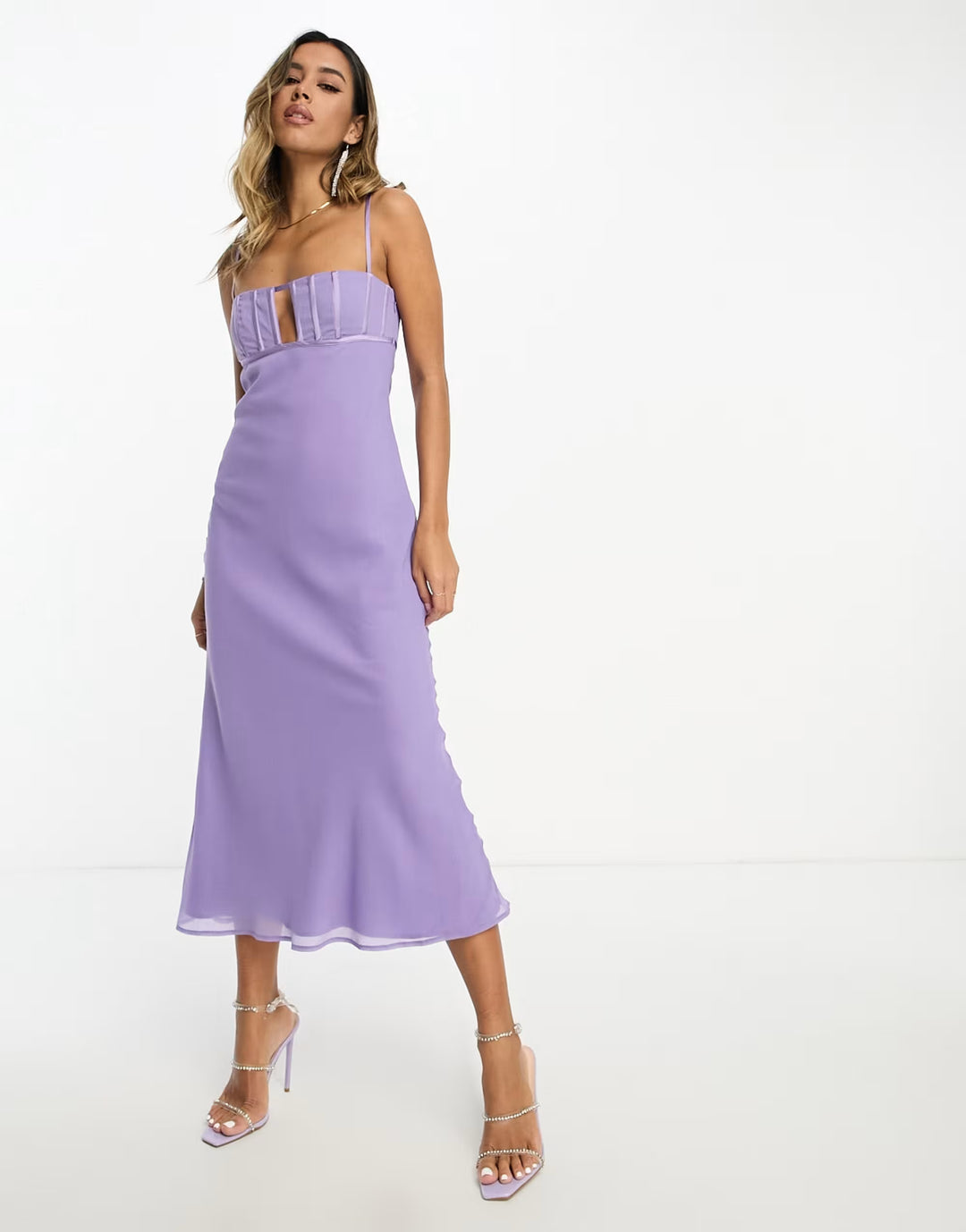 Rochie midi ASOS, mov
