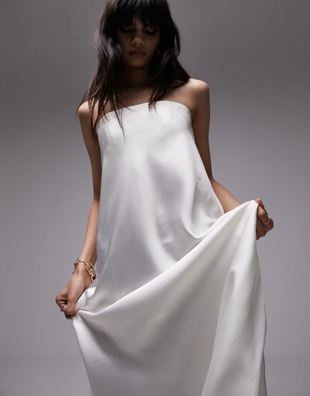 Rochie maxi ASOS, crem