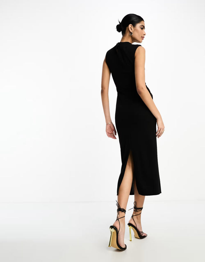 Rochie midi ASOS, negru