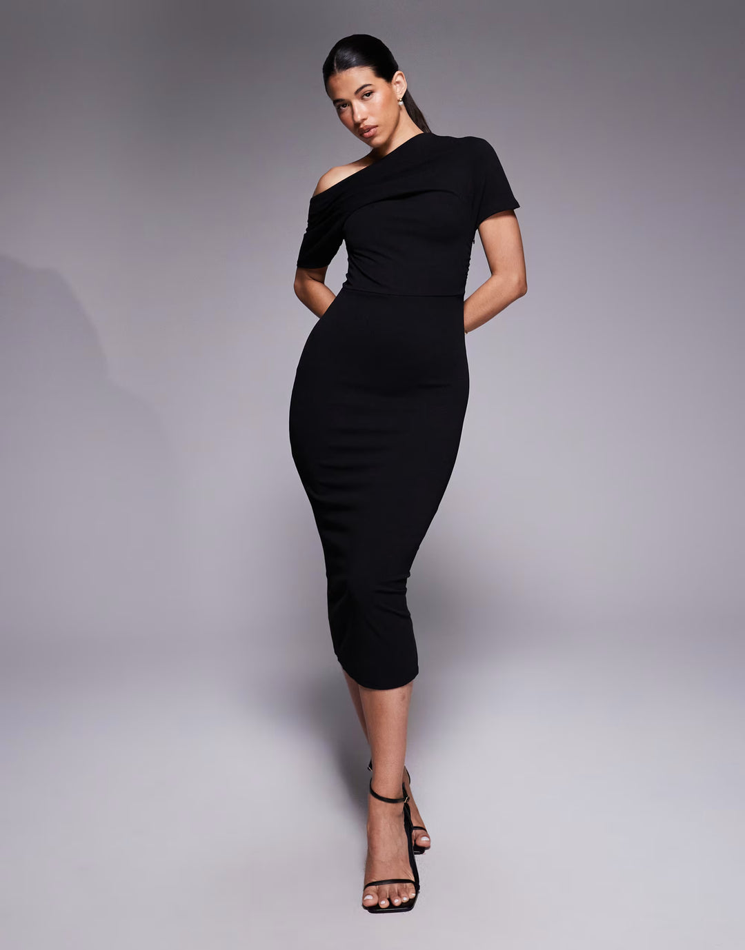 Rochie midi ASOS, negru