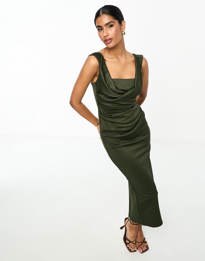 Rochie maxi, ASOS, kaki