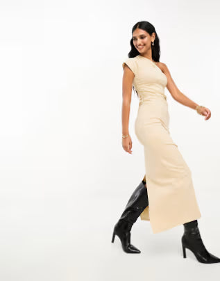 Rochie maxi ASOS, crem