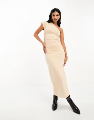 Rochie maxi ASOS, crem
