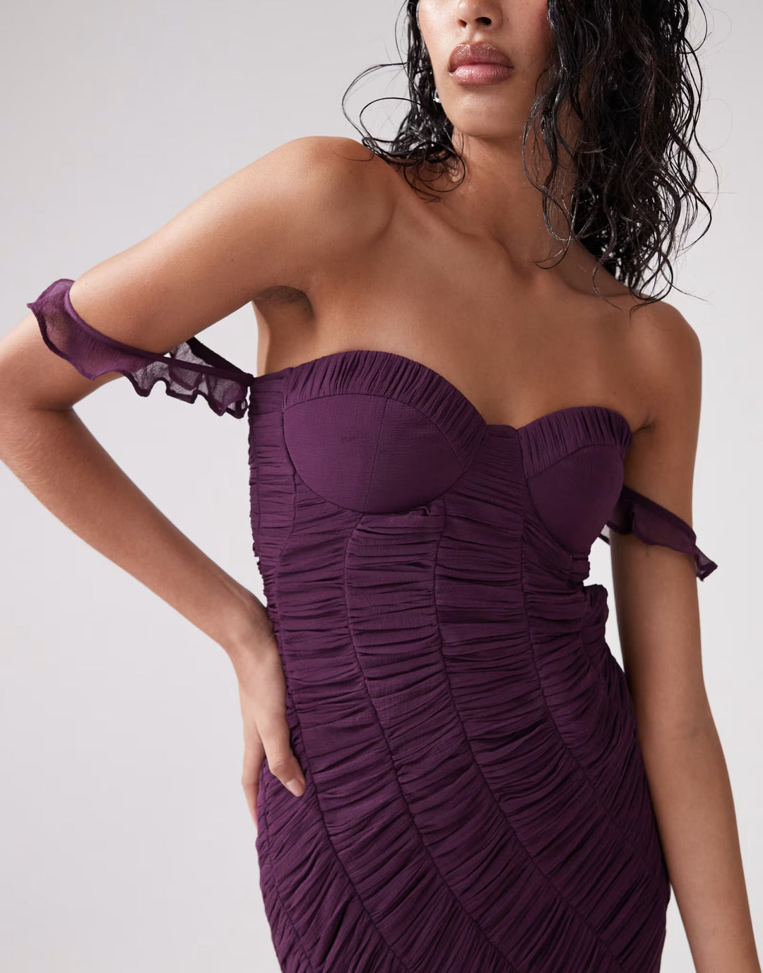 Rochie midi ASOS, mov