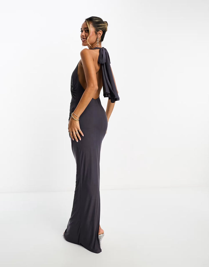 Rochie maxi ASOS, gri