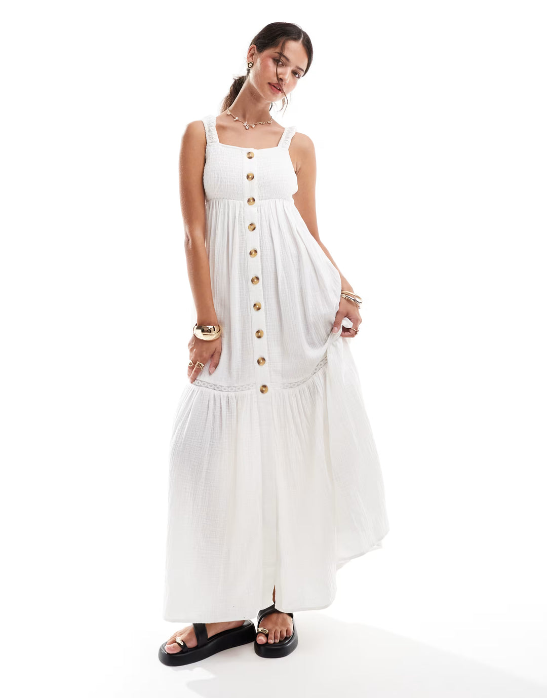 Rochie maxi SHEIN, alb