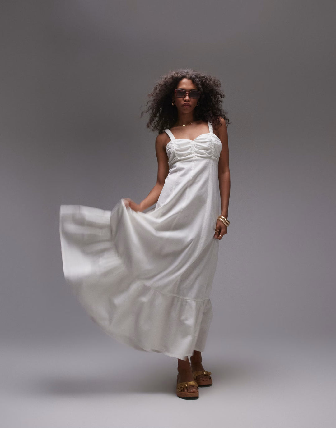 Rochie maxi TOPSHOP, alb