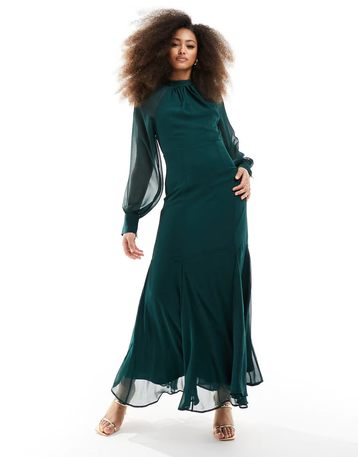 Rochie maxi ASOS, verde