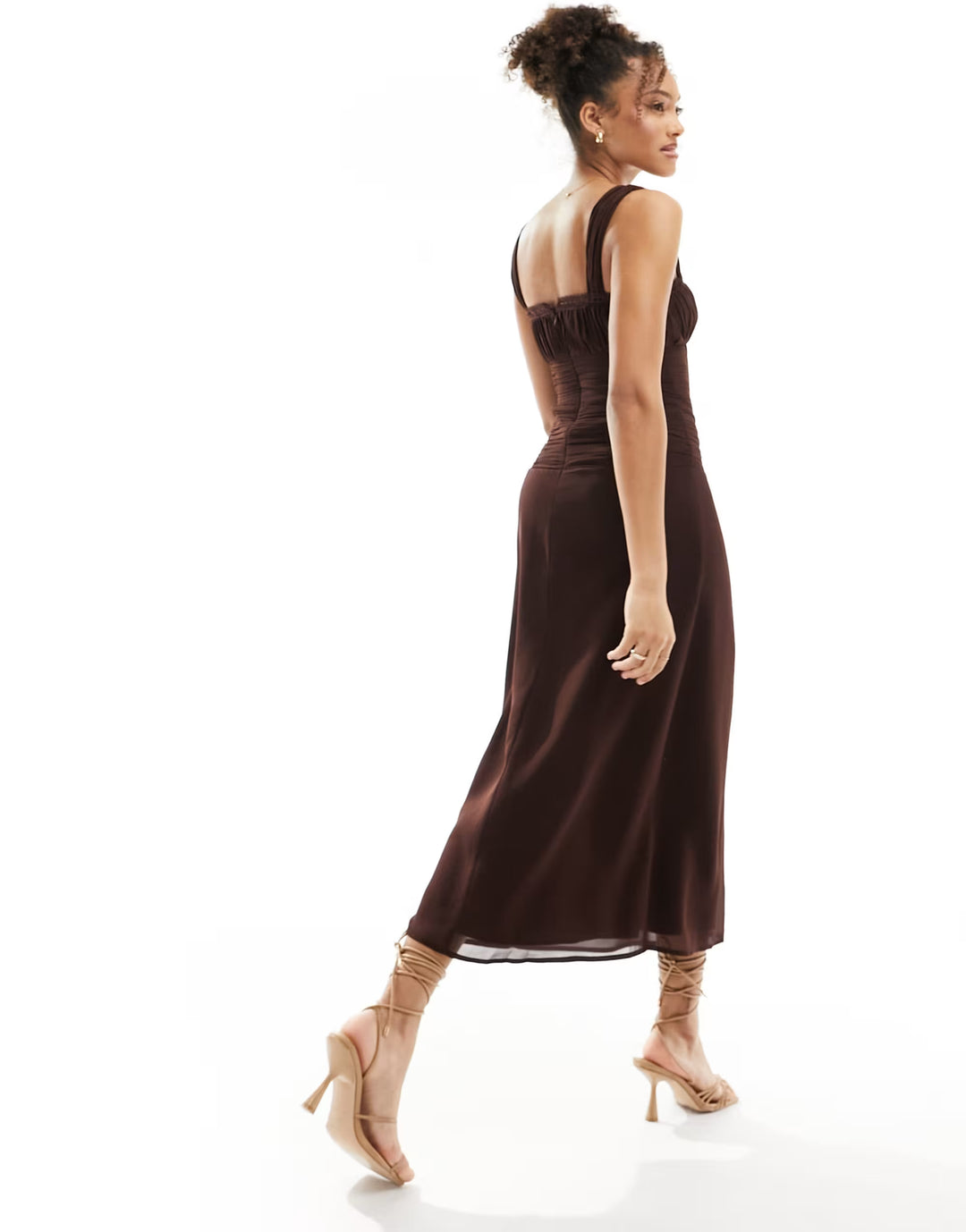 Rochie midi ASOS, maro