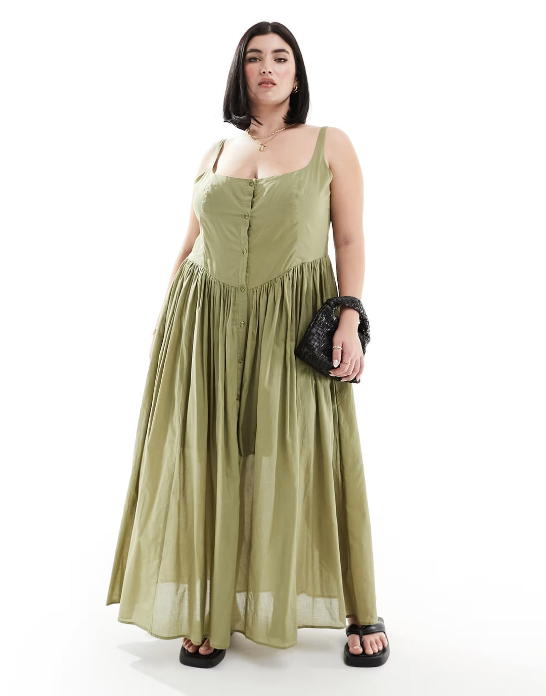 Rochie maxi ASOS, kaki