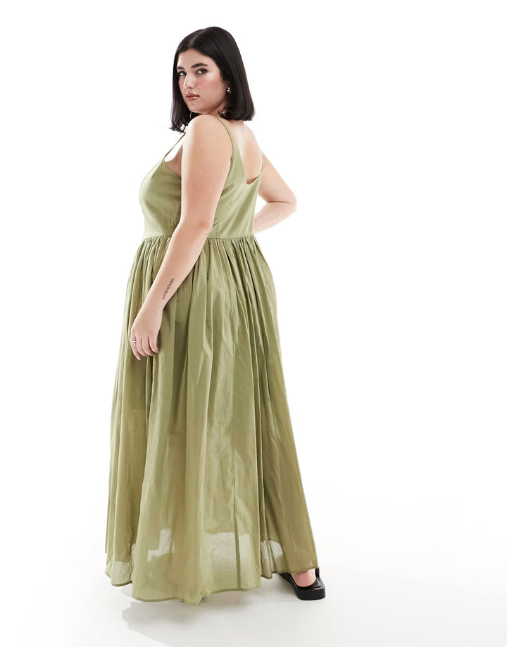 Rochie maxi ASOS, kaki