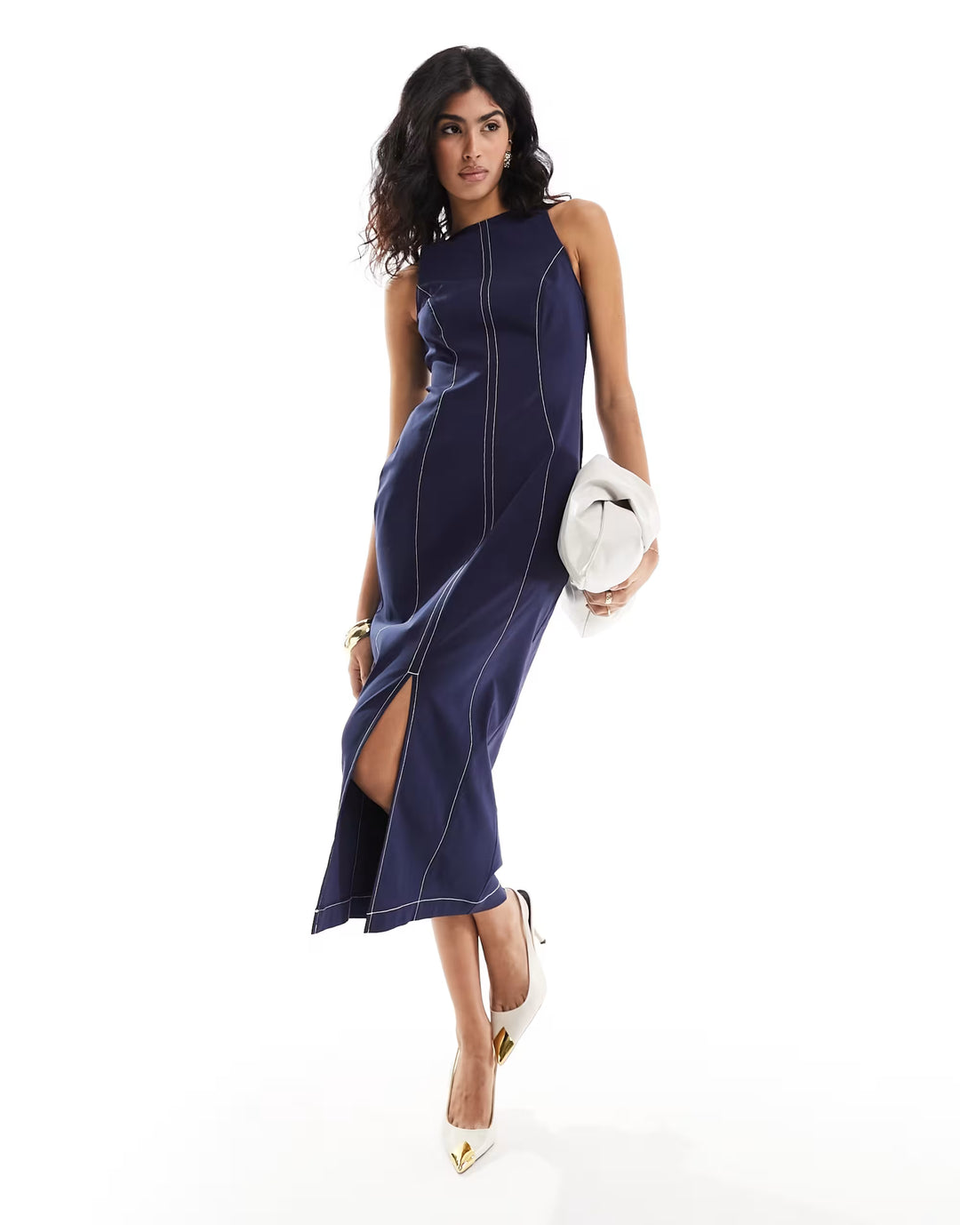 Rochie midi ASOS, albastru
