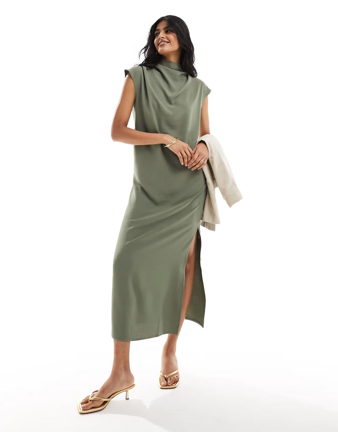 Rochie midi ASOS, verde