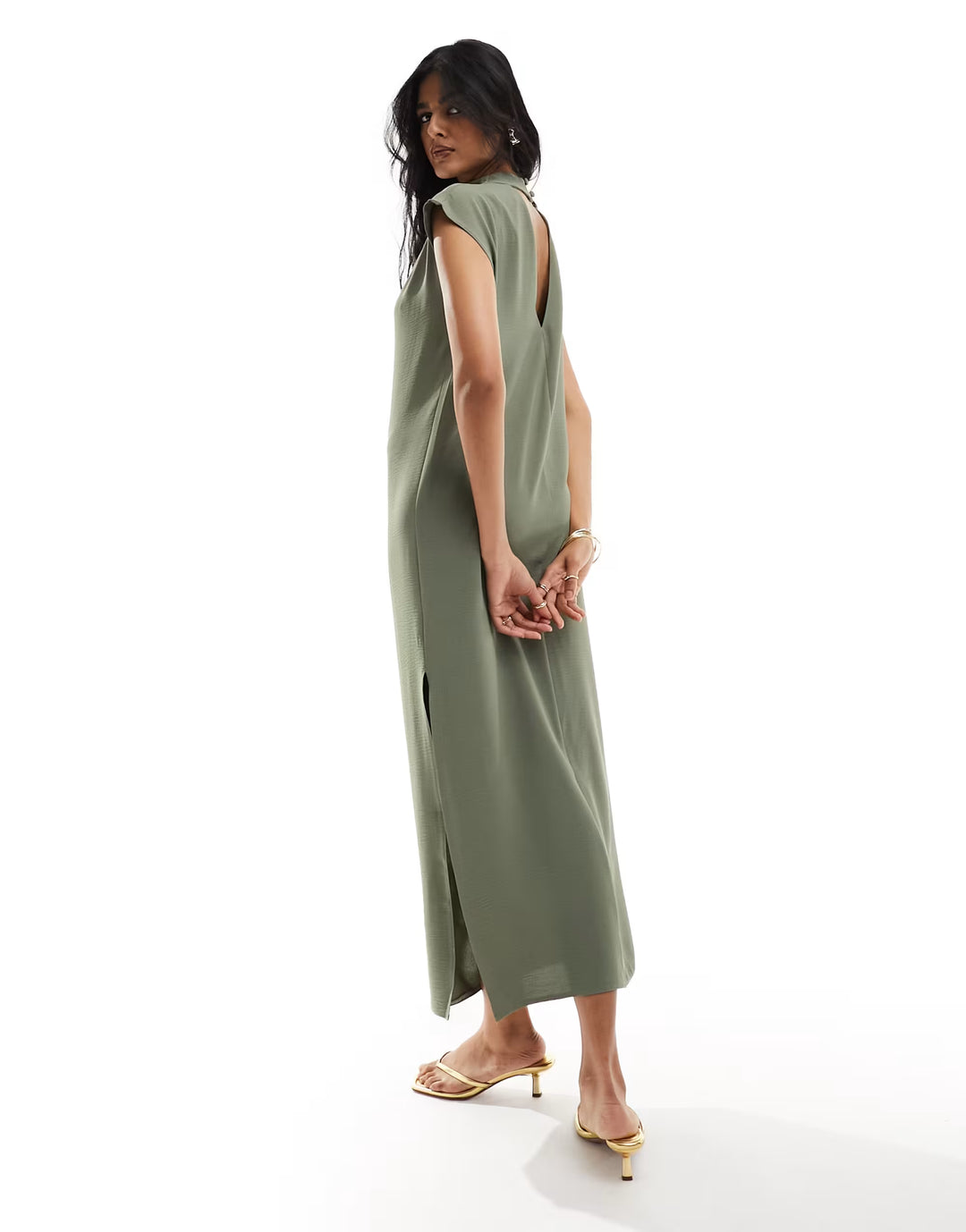 Rochie midi ASOS, verde