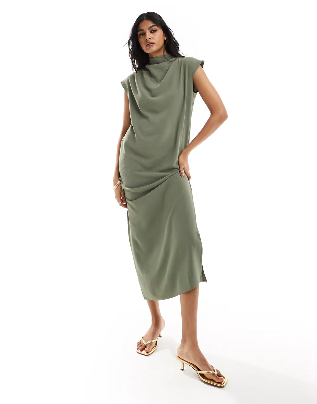 Rochie midi ASOS, verde