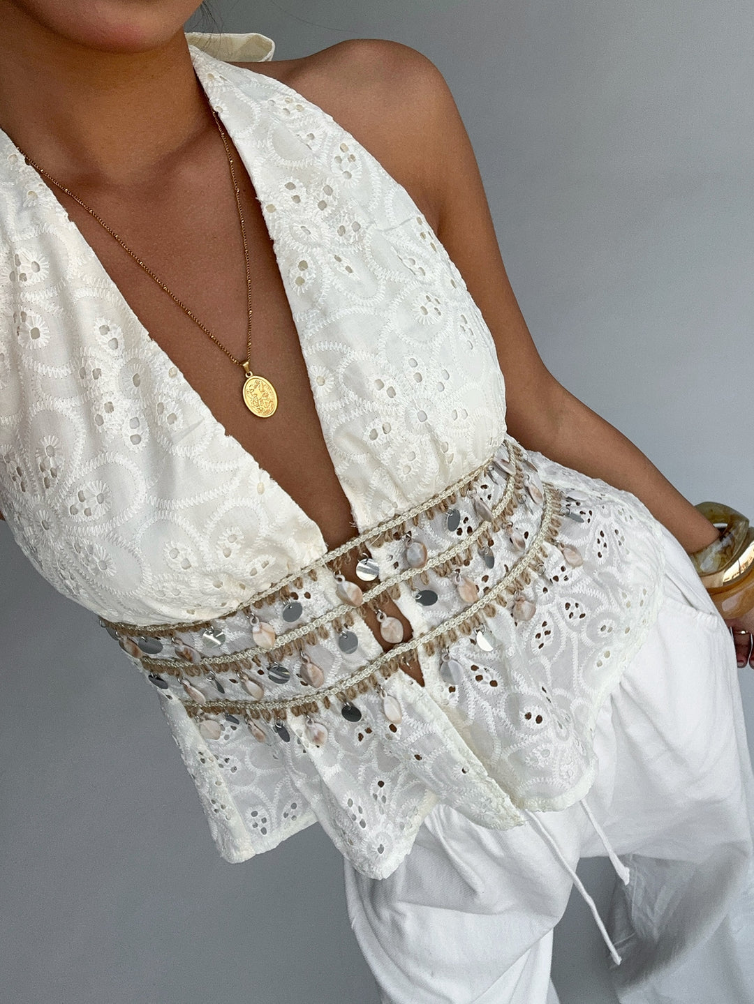 Top SHEIN, portocaliu