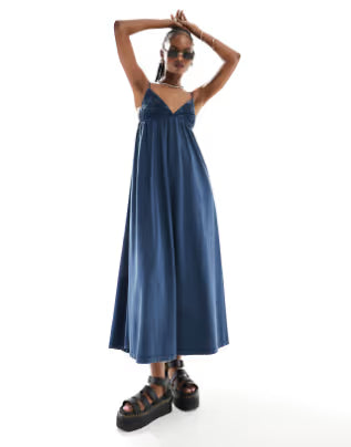Rochie midi ASOS, albastru