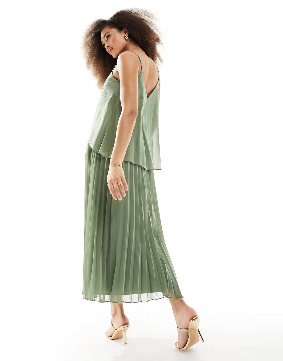 Rochie midi ASOS, verde