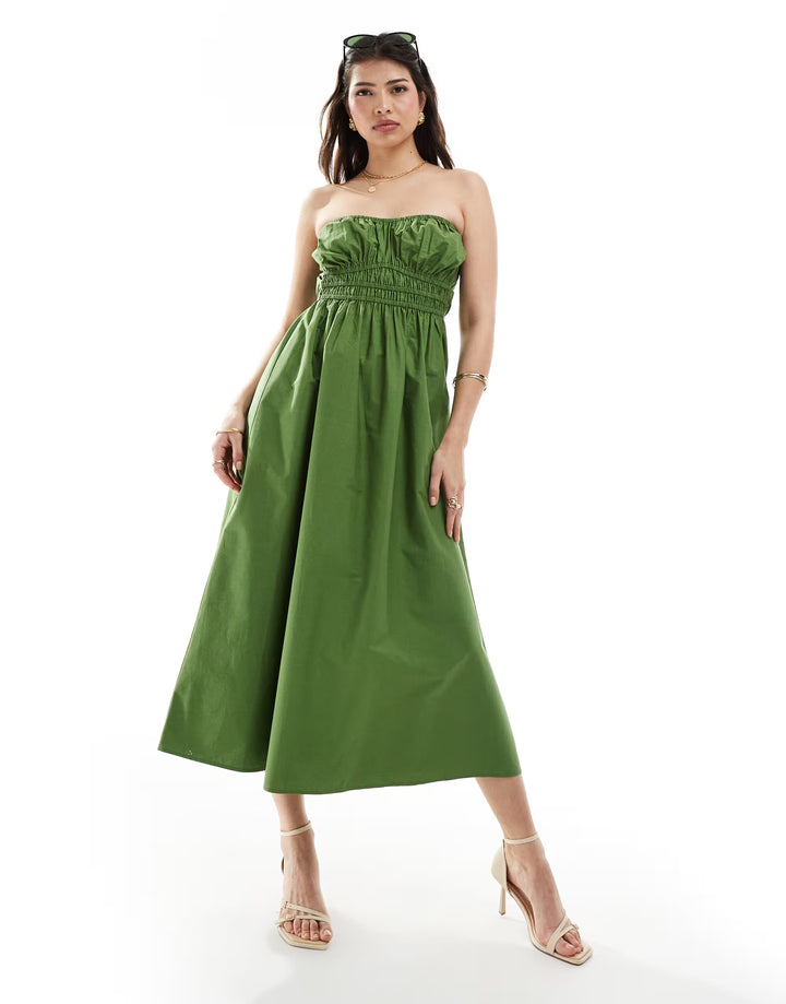 Rochie midi ASOS, verde