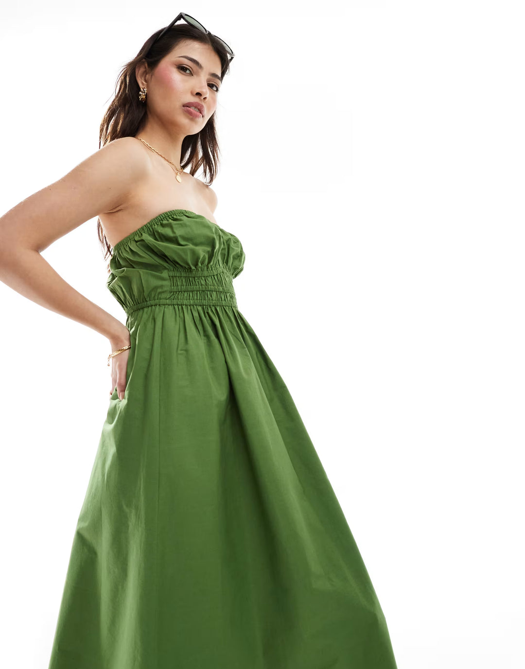 Rochie midi ASOS, verde