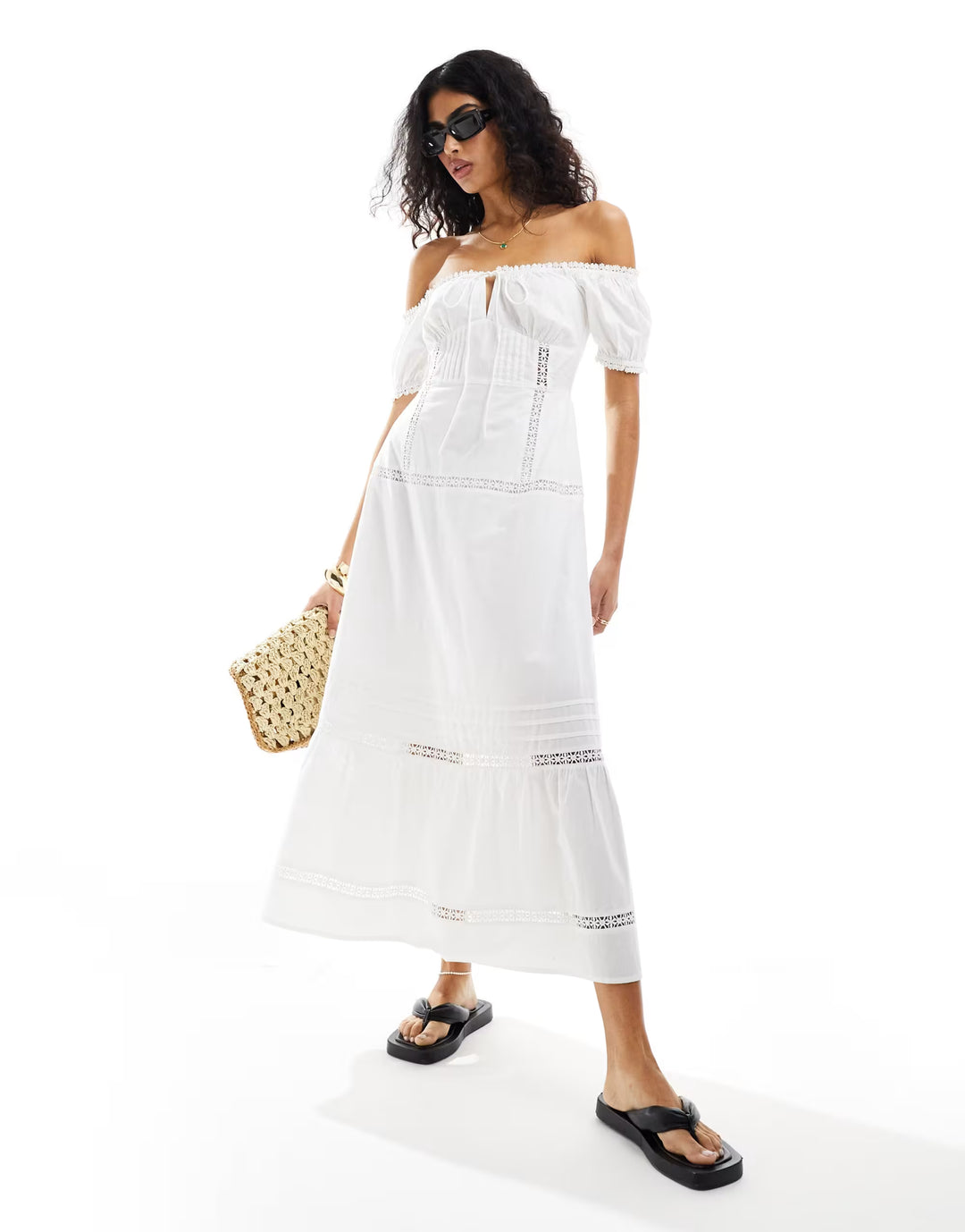 Rochie maxi ASOS, alb