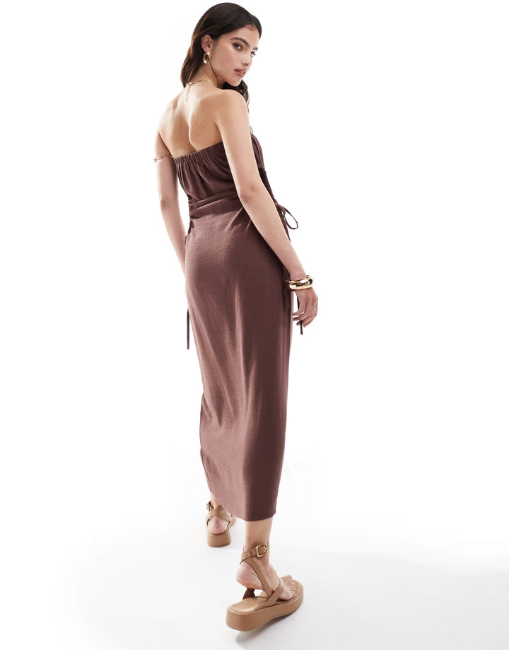 Rochie midi ASOS, maro