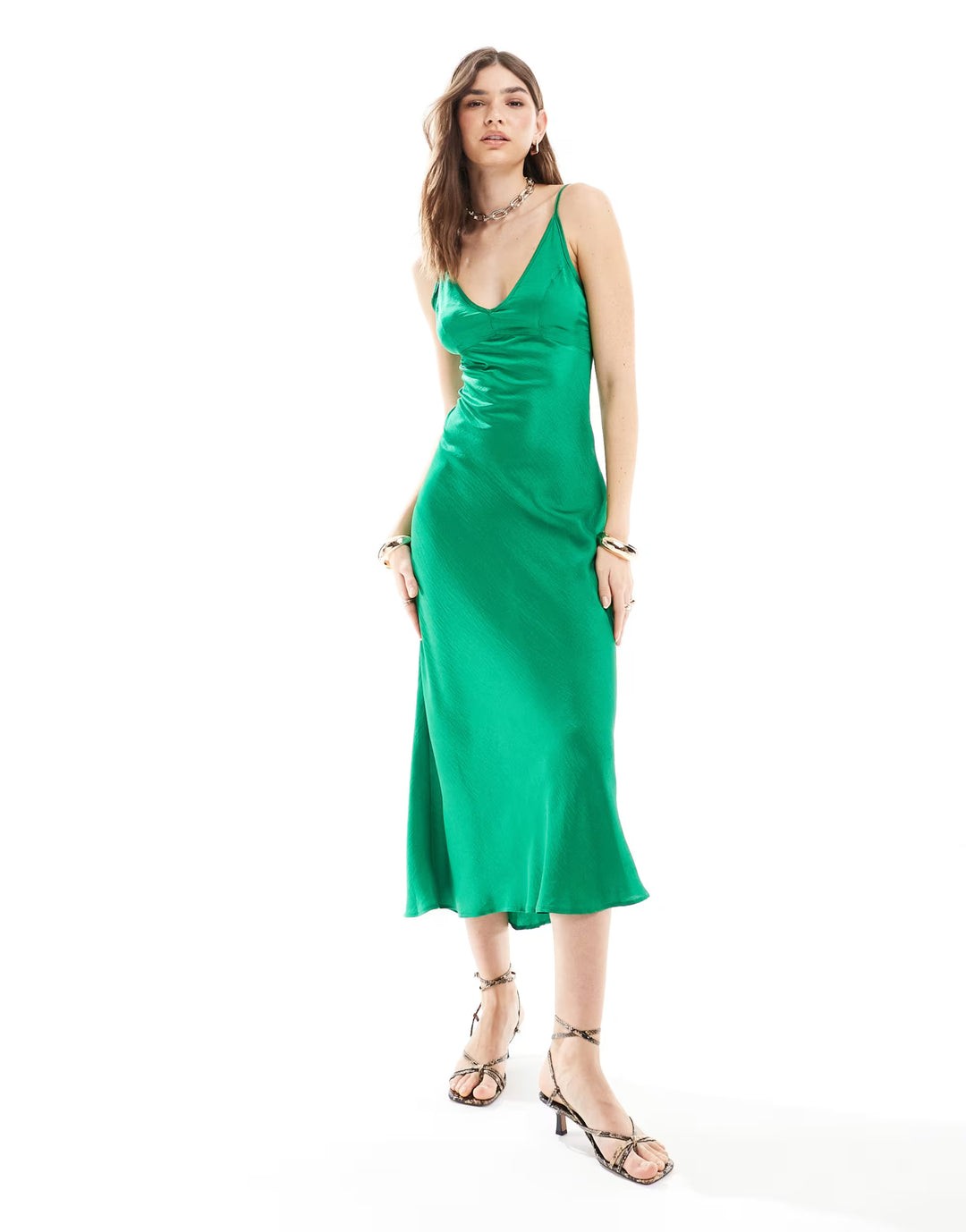 Rochie midi ASOS, verde