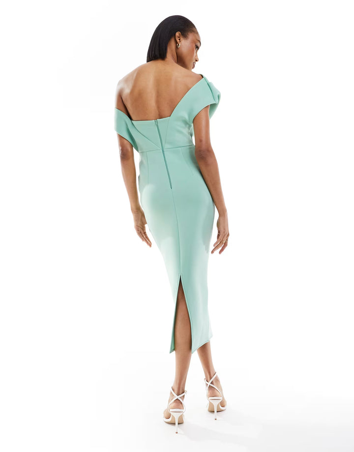 Rochie midi ASOS, verde