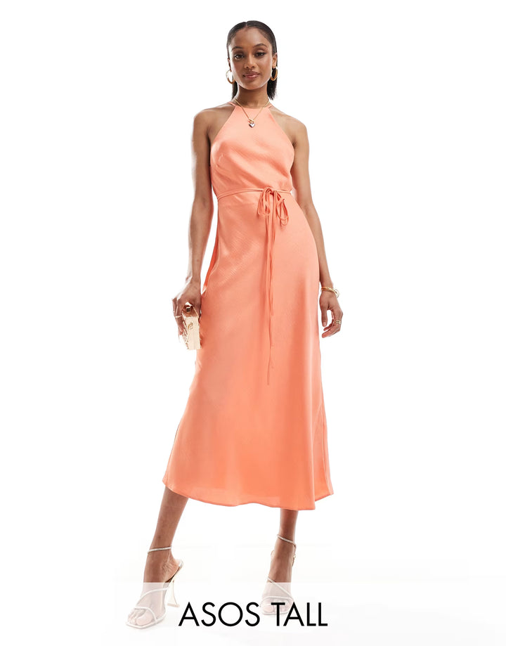 Rochie midi ASOS, portocaliu