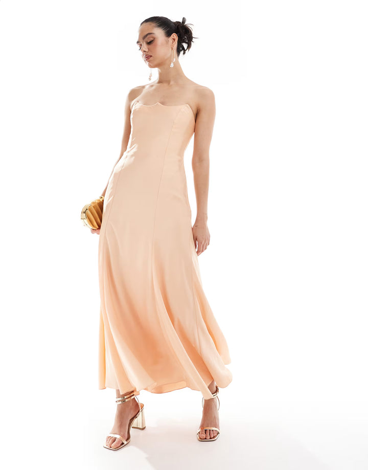 Rochie midi ASOS, portocaliu