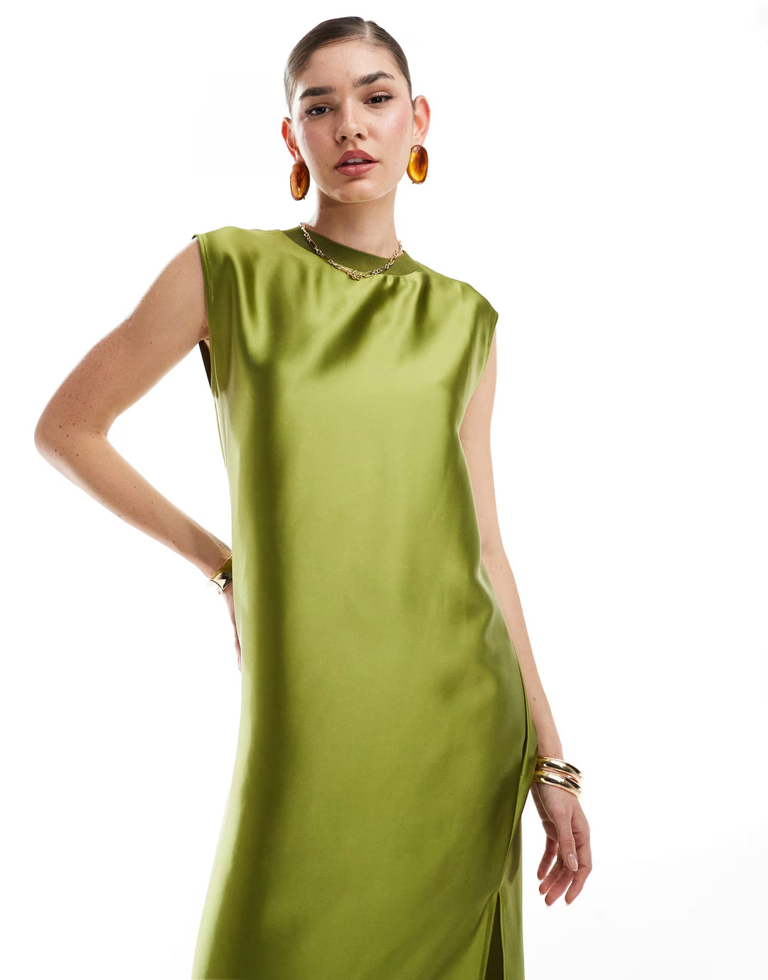Rochie midi ASOS, verde
