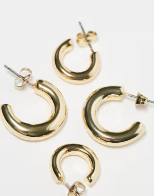 Set cercei PIECES, auriu