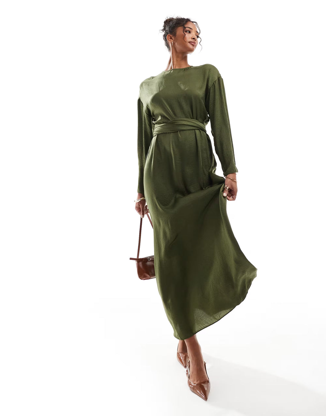 Rochie maxi ASOS, verde