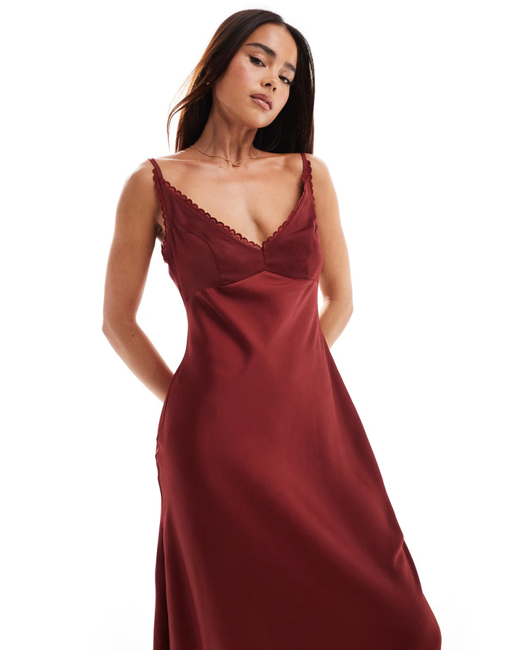 Rochie midi ASOS, vișiniu