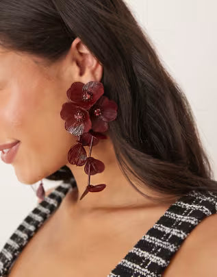 ASOS fülbevalók, bordó