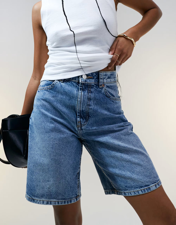 Pantaloni scurți de blugi ASOS, albastru