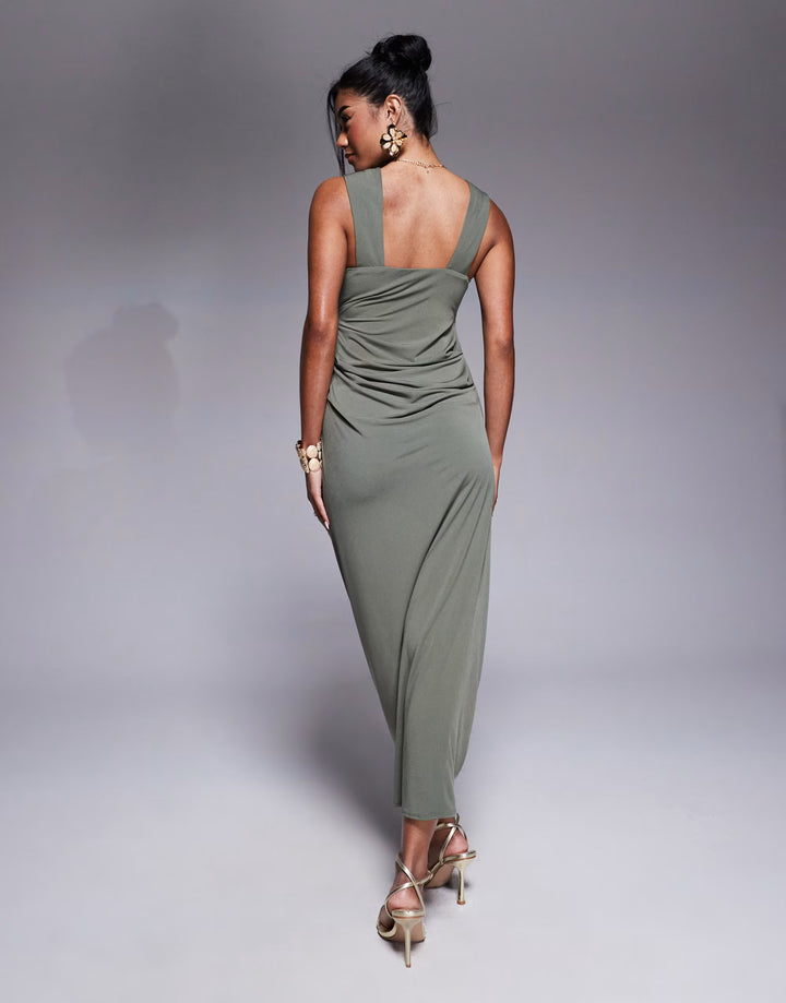 Rochie maxi ASOS, kaki