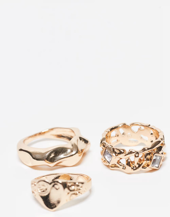 Set inele RECLAIMED VINTAGE, auriu