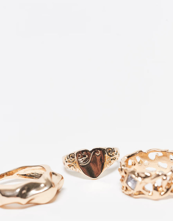 Set inele RECLAIMED VINTAGE, auriu