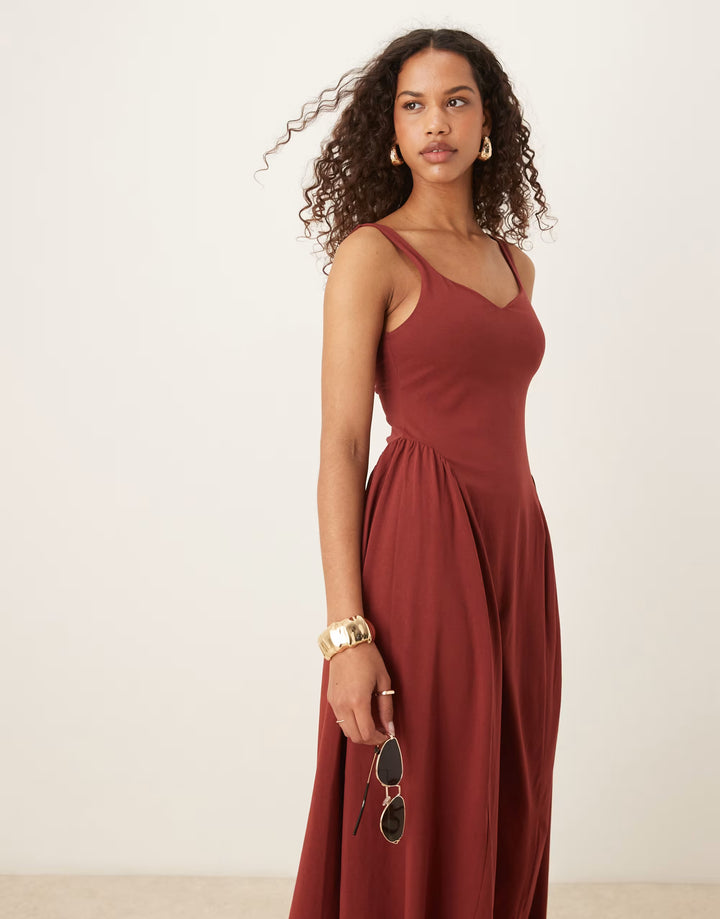Rochie maxi ASOS, maro