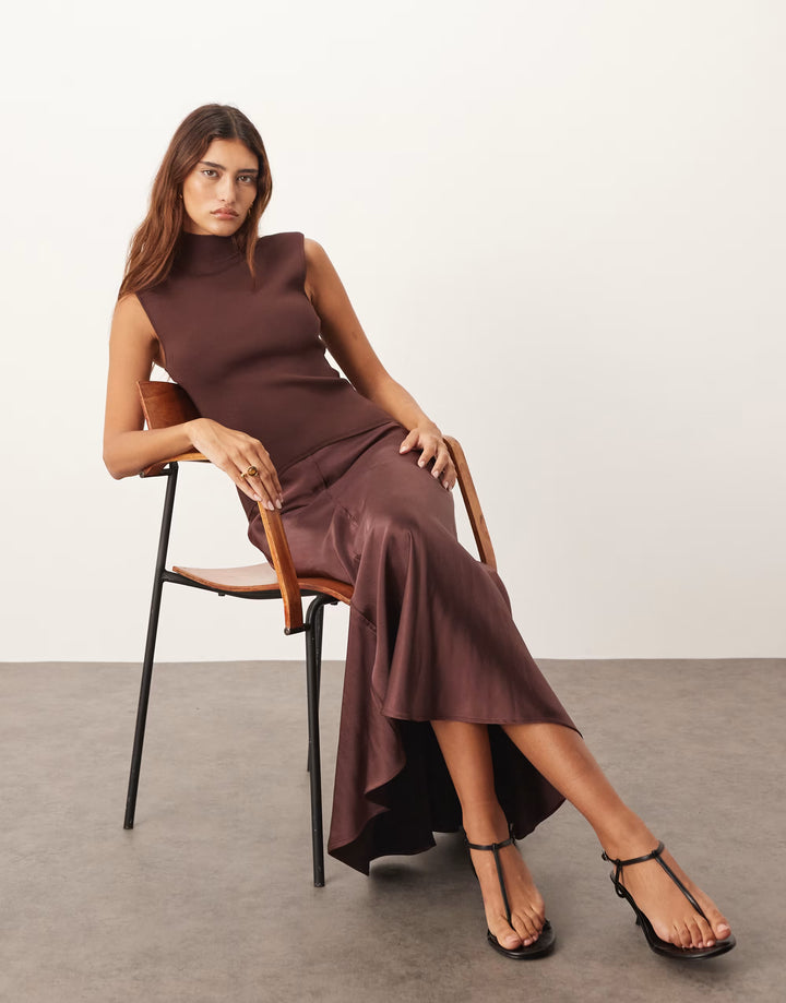 Rochie midi ARRANGE, maro