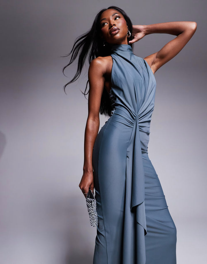 Rochie maxi ASOS, gri