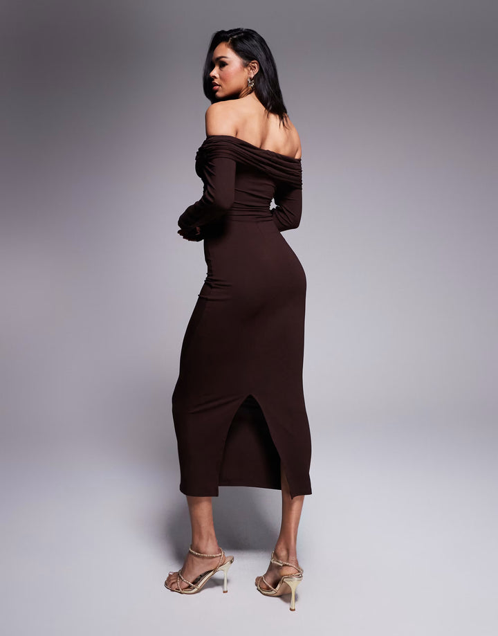 Rochie midi ASOS, maro