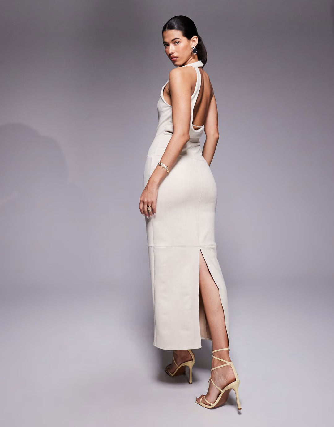 Rochie maxi ASOS, bej