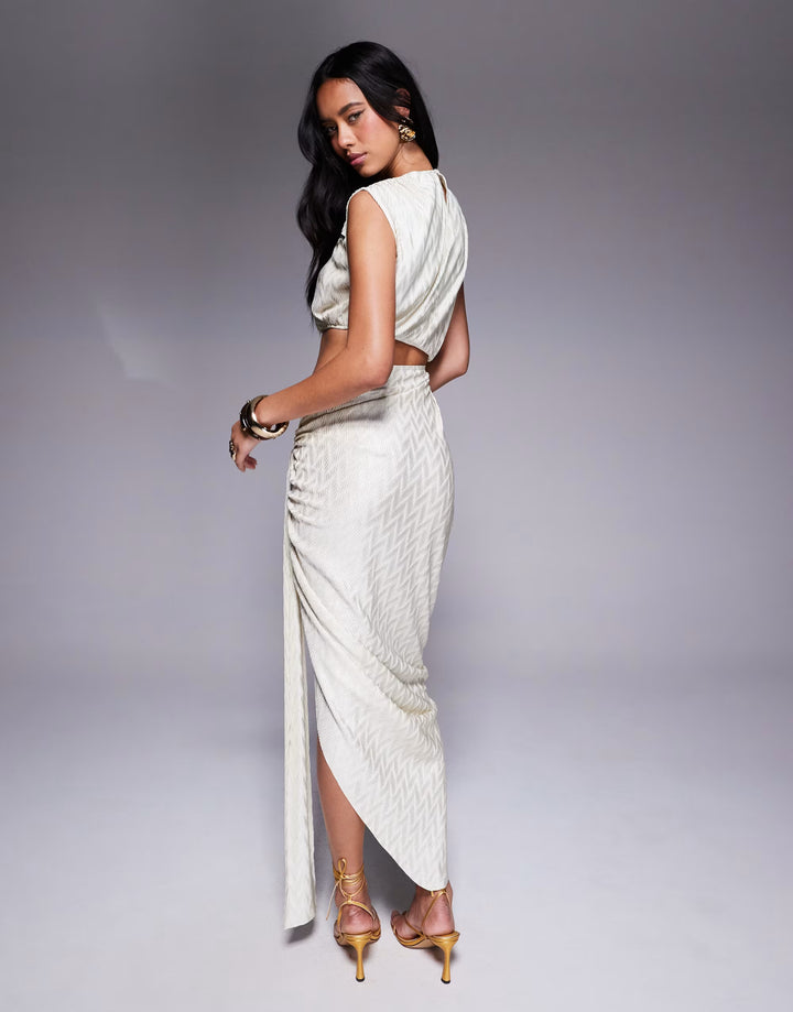 Rochie maxi ASOS, crem