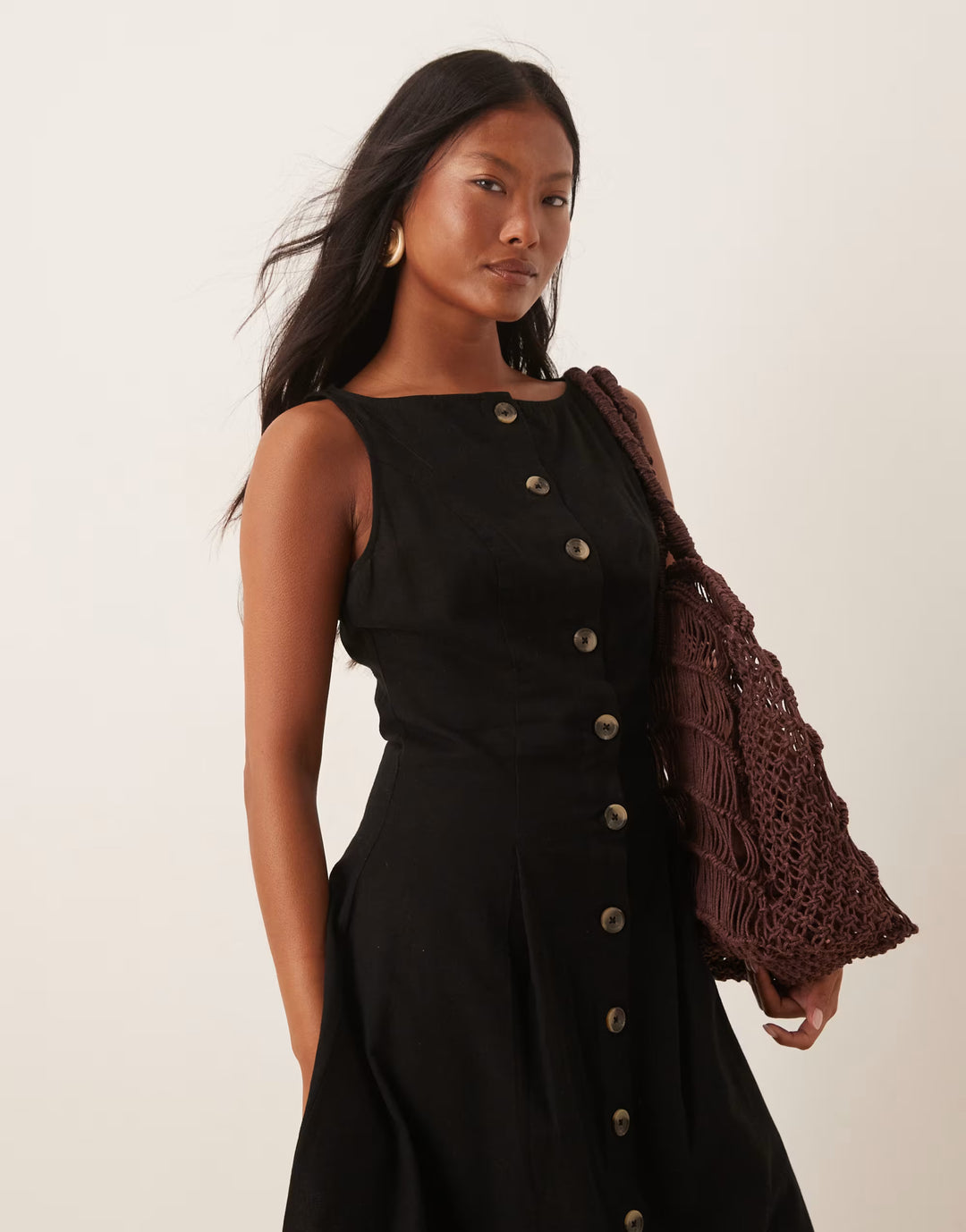 Rochie midi ASOS, negru